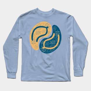 Flip-flops Circle, Blue and Yellow Long Sleeve T-Shirt